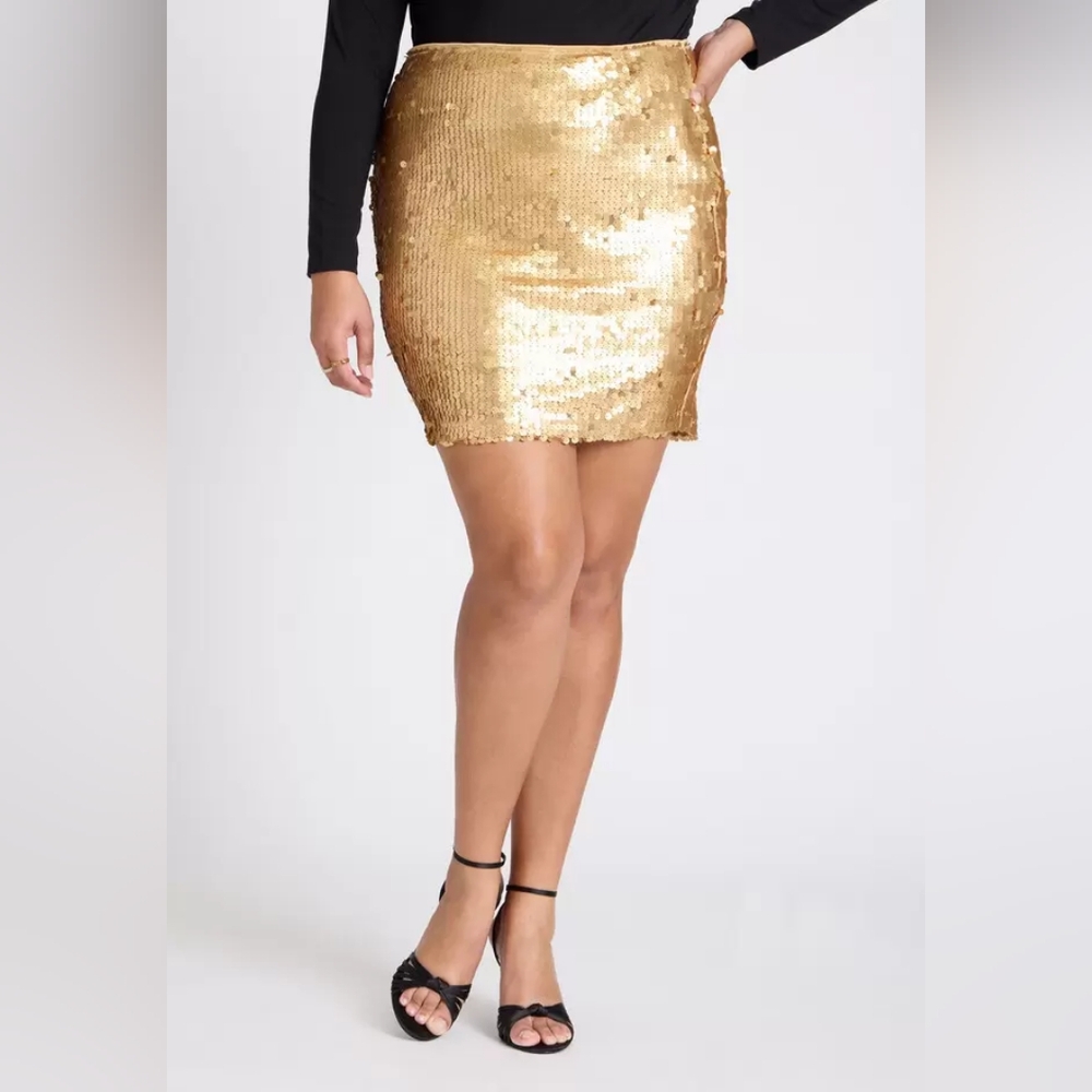 Paillette Sequin Gold Mini Skirt